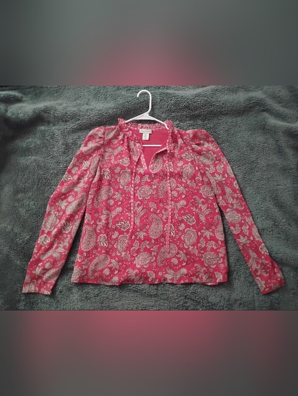 CUPCAKES AND CASHMERE Paisley Blouse Shirt Women's Size Medium